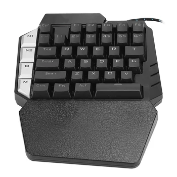 

Single Hand Mechanical Gaming Keyboard with LED Light USB 38 Keys One Hand Keyboard for Computer Gaming