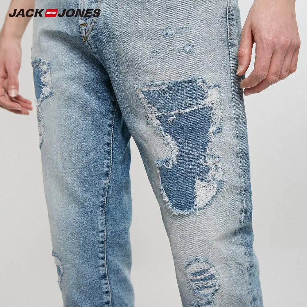 JackJones мужские облегающие рваные укороченные джинсы длиной до щиколотки уличная