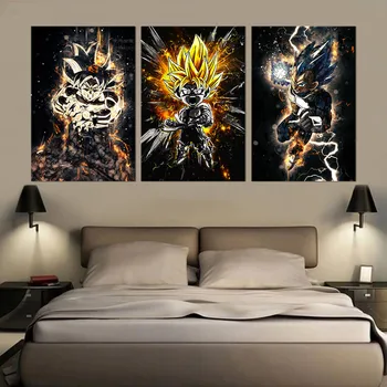 

Rhinestone decoration 3pcs Diamond painting Cartoon Dragon Ball Z 3D cross stitch diy diamond embroidery square round Home Decor