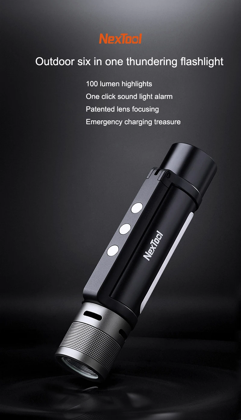 Nextool Taschenlampe Flashlight USB Waterproof Type-C 5000mAh für Camping Auto 