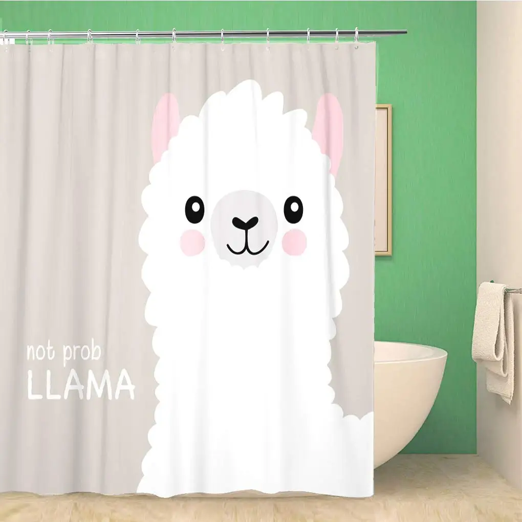 Занавеска для ванной комнаты ламы не Probllama лама милые забавные животные детей