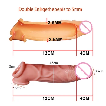 Préservatifs Silicone pénis Extender agrandissement manches éjaculation retardée pour adultes produits intimes préservatif réutilisable anneaux de bite