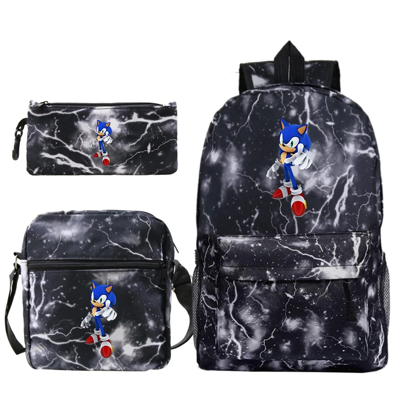 Mochila Sonic The рюкзак с ежом для мужчин аниме хип хоп plecak Sac Dos 3 шт./компл. пенал книжная сумка сумки рюкзак на плечо