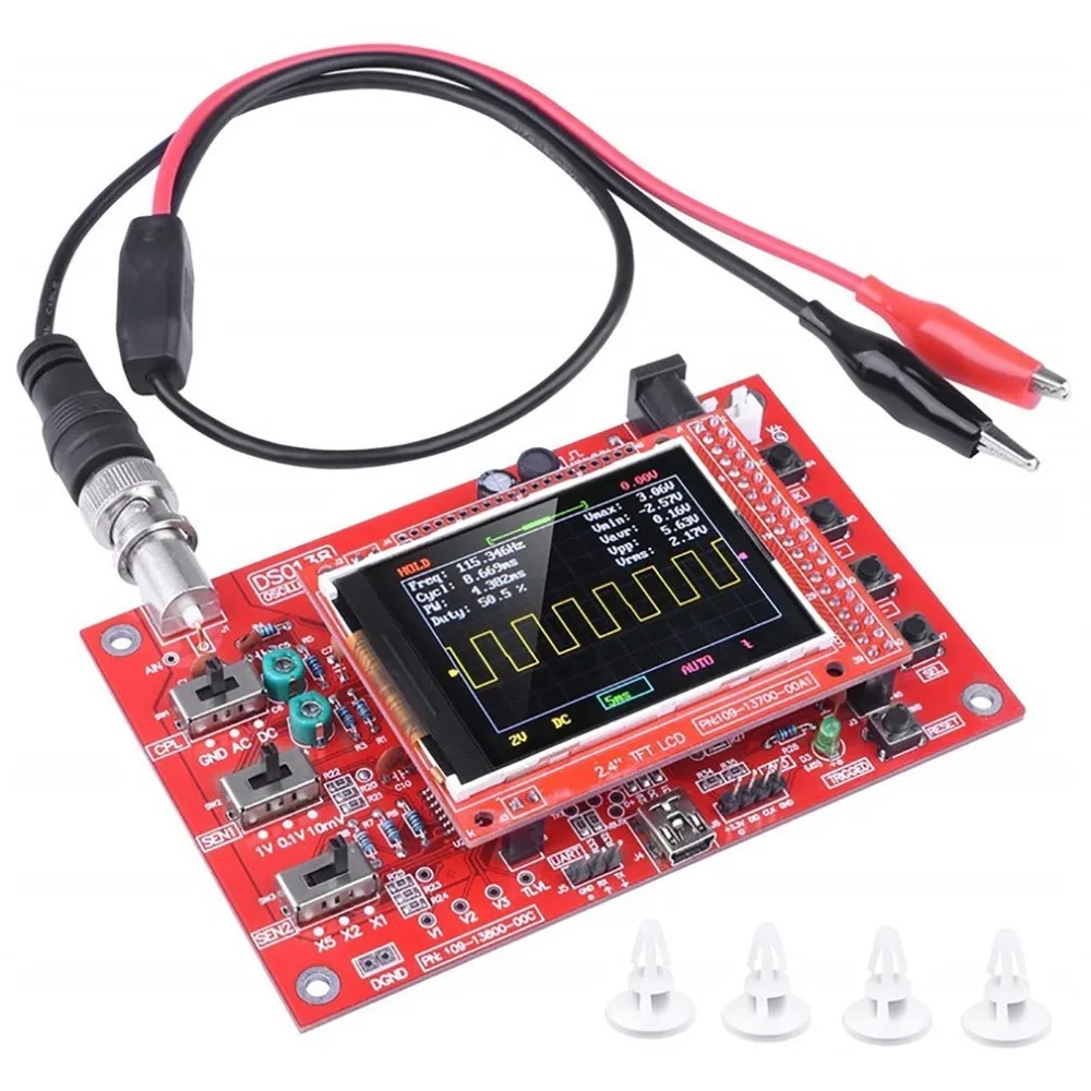Case 1MSa/s 0-200KHz Q9K7 DSO138 Mini Digital Oscilloscope DIY Kits SMD Parts 