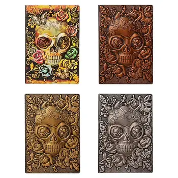 

Creative Skull Flower Embossed A5 Leather Notebook Journal Notepad Travel Diary Planner School Office Supplies G92E