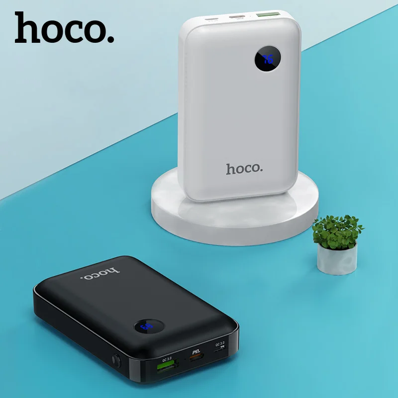 HOCO мини 10000 мАч Внешний аккумулятор 18 Вт usb type C PD Быстрая зарядка+ быстрая зарядка 3,0 USB внешний аккумулятор для iPhone samsung