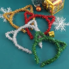 

Sweet Popular Cat Ear Christmas Headband Korean Style Fashionable Plush Hair Band Cute Solid Color Simplicity Hair Accessories