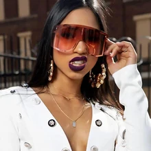 WISHFCLUB, модные, синие, желтые, негабаритные, женские, градиентные солнцезащитные очки,, дизайнерские, Роскошные, брендовые, красные, бескаркасные, металлические солнцезащитные очки