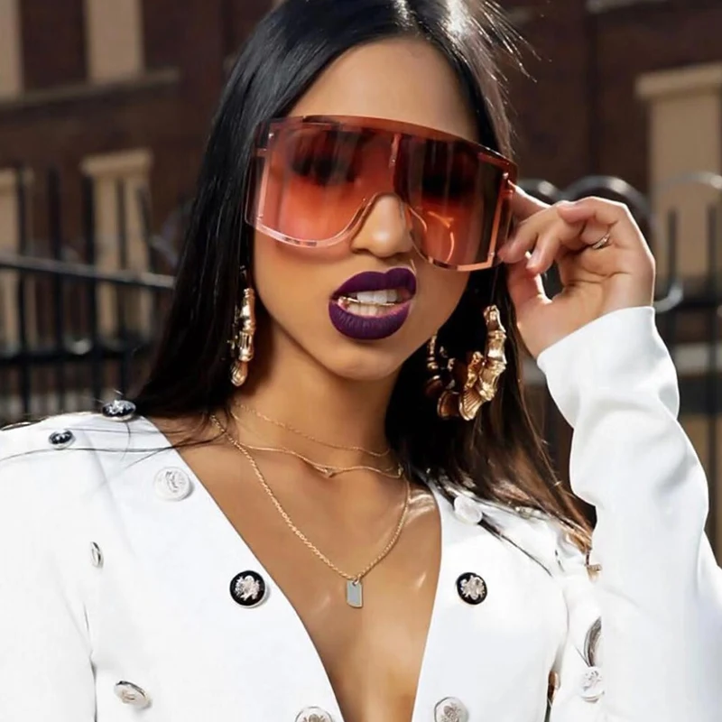 Модные женские солнцезащитные очки WISHFCLUB большого размера синего и желтого цвета