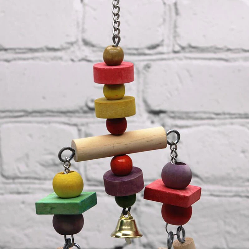 Милые игрушки для попугая здоровые жевательные товары для домашних животных качественные деревянные Струны для игры в скалолазание деревянные подвесные игрушки для попугая для птиц