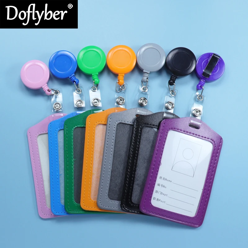 Colorful Retractable  Badge Holder Reel Student Nurse Work Staff Use for Exhibition ID Name Card Office Chest Card