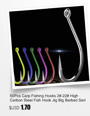 High Carbon Steel Fishing Hooks 30pcs - Non-barb Sea & Carp Fishing