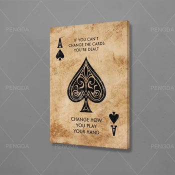 

Poker Spades A Motivational Canvas Painting Home Decoration Wall Art picture Prints Modular Modern Frame Poster For Living Room