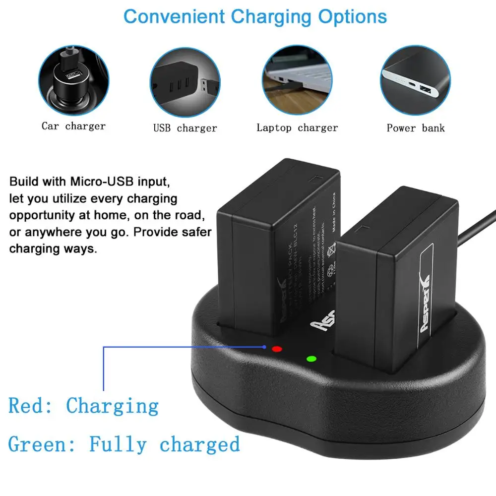 2 упаковки DMW BLC12 BLC12E BLC12PP аккумулятор + двойное зарядное устройство/USB кабель для