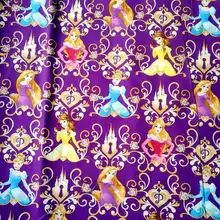 105 см Ширина принцесса и цветы Фиолетовый хлопок ткань для маленьких девочек одежда постельных принадлежностей домашняя текстильная подушка покрывало DIY-BK782