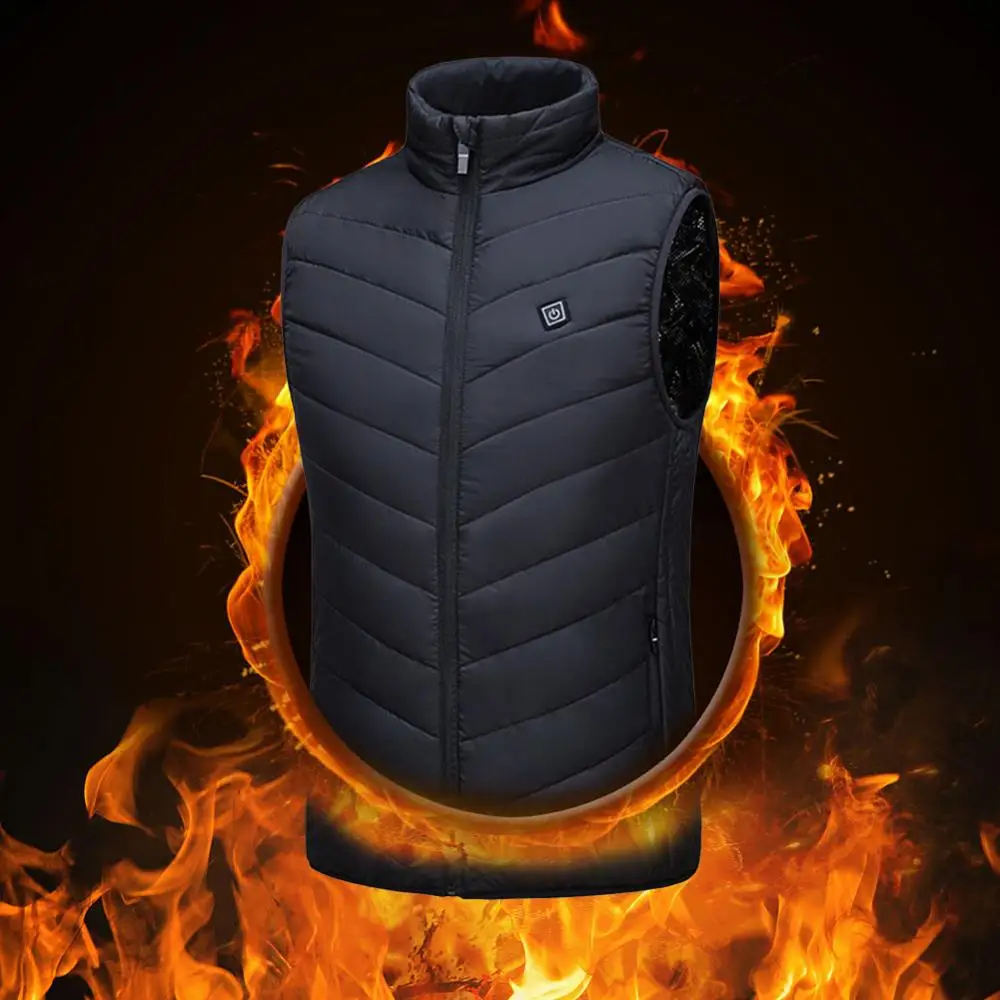 

Autumn Winter Cold-proof Motorcycle Jacket Men USB Charging Electric Heated Vest Moto Jacket Riding Clothing Protective Gear