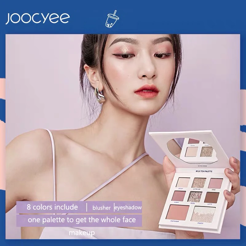 

Joocyee Milk Tea 8 Color Eyeshaow Palette Matte Shimmer Glitter Pigment Easy to Wear Long lasting and Waterproof Eye Makeup
