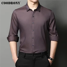 

COODRONY Brand Solid Color Shirts Men Clothes Spring Autumn New Arrival Classic Turn-Down Collar Long Sleeve Shirt Male Z6010
