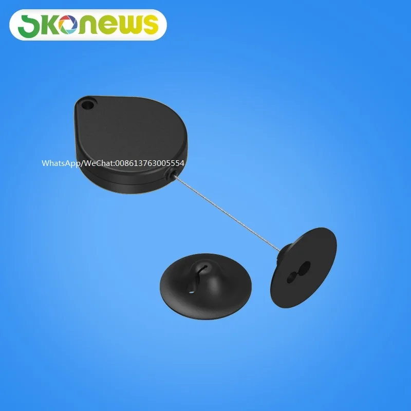 skonews_heart_drop_shape_retractable_cable_pull_box_for_merchandise_anti_theft