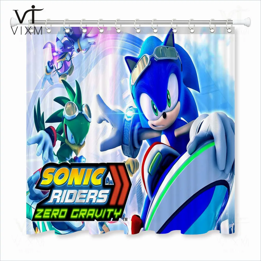 Vixm домашний видео игра мальчик занавески для душа Sonic Adventure ванная комната шторы Ванна купальный чехол с крючками - Цвет: 73651