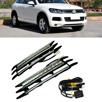 

Turn signal Yellow flashing Car LED Daytime running Lights DRL LED fog light 12V for Volkswagen Touareg 2011 2012 2013 2014 2015