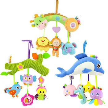 

New Infant Toys For Baby Crib & Stroller Plush Playing Toy Car Lathe Hanging Baby Rattles Mobile 0-12 Months