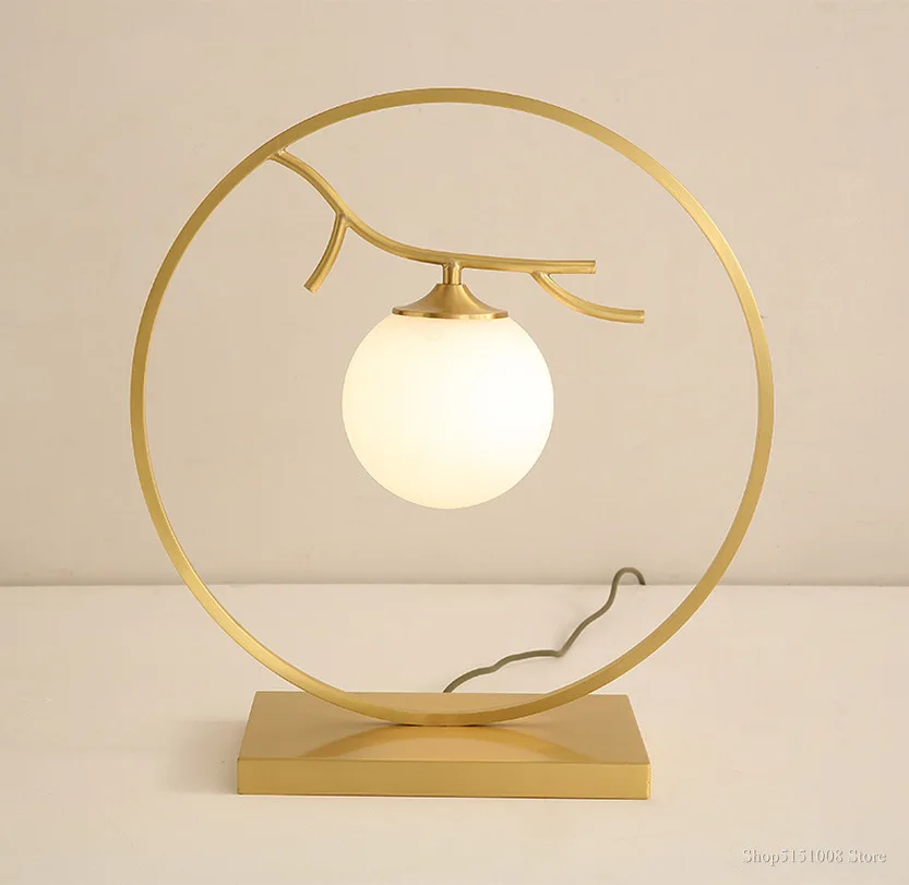 Japanese style Copper Table Lamp Classical Bedside Lamp Living Room