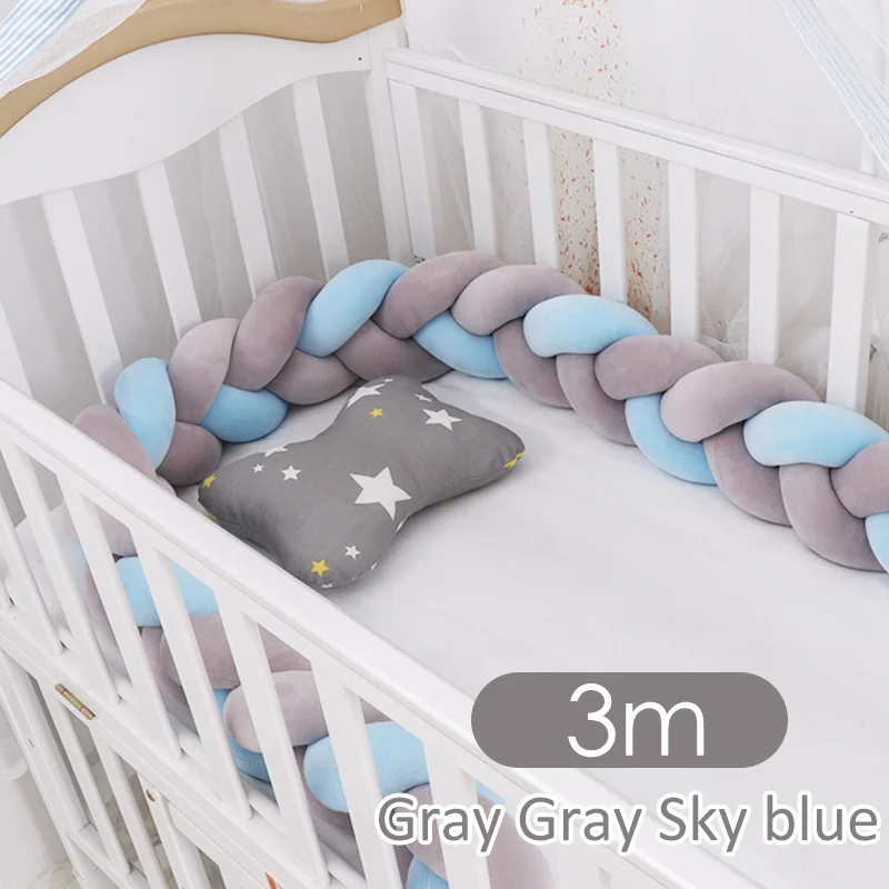 New Arrival 1-9 Baby Crib Bumper Cushion 1.5M/2M/3M Newborn Bed Braid Stuff Stroller Accessories Baby Room Decor Kids' things - Цвет: color 6