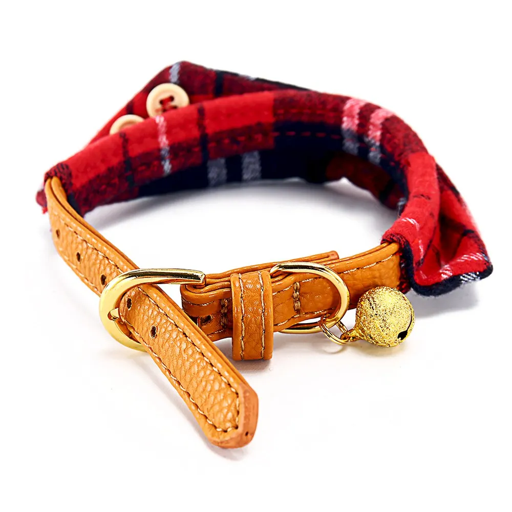Cat Collar With Bell Dog Collar For Cats Solid Braid Kittens Pet Cat Collars Shiny Adjustable Collars For Cats Pet Lead Supplies (8)