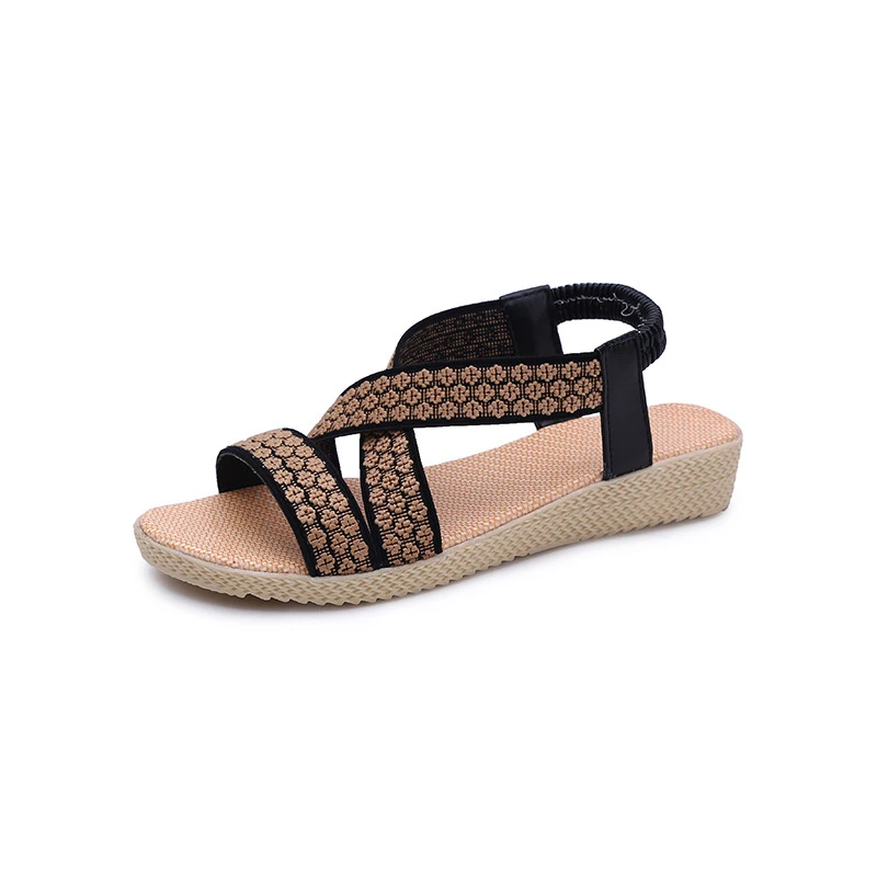 woven elastic sandals