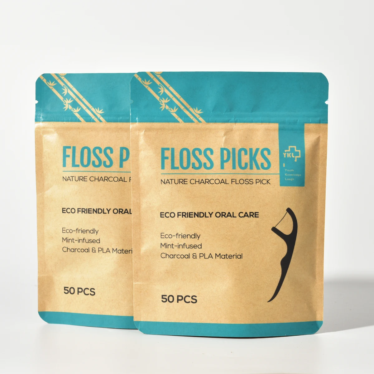 Y-Kelin 1-5 50 Pcs Disposable Dental FlossCleaning Tooth Stick 7.5cm Floss Pick Interdental Brush Flosser for Teeth cleaning