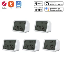 Tuya Zigbee – capteur de température et d'humidité d'intérieur, 3.0, hygromètre, thermomètre avec écran LCD, Support Alexa Google Assistant 