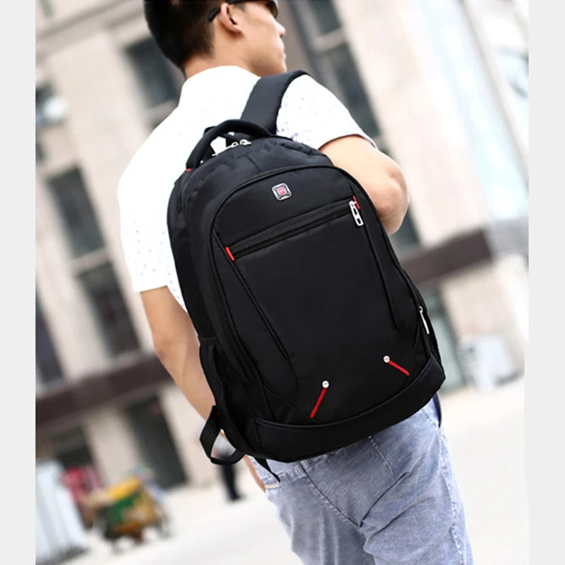 

2019 Large-capacity Student Schoolbag Casual Solid Color Material Oxford Man's Backpack Multi-functional Simple Bag
