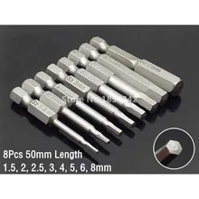 5/8 шт. 50 мм 1/4 дюйма шестигранным хвостовиком Магнитный болты с шестигранной головкой, отвертка, биты, Электрический насадки для отвертки ручной инструмент отвертка сверло S2