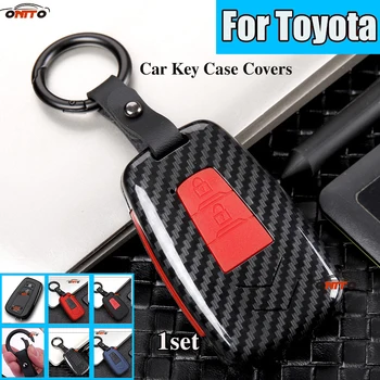 

Car Decoration ABS Silicone Key Shell Bag Key Fob Case Cover for Toyota Land Cruiser Prado Camry V70 CHR C-HR Prius Corolla RAV4