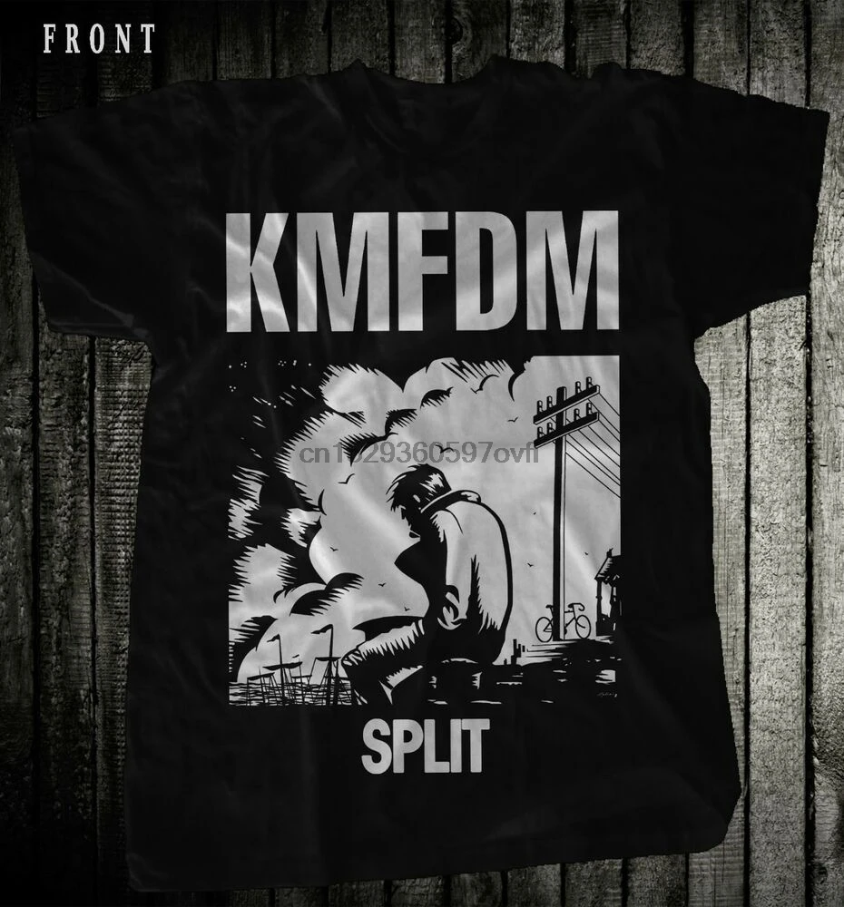 Футболка KMFDM с разрезом индастриал рок министерства узкий Щенок размеры от S до 7xl