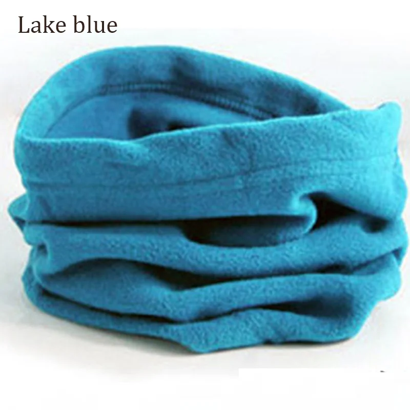 Lake Blue Многофункциональный 3 в 1 зимний теплый флисовый мужской шарф, грелка для шеи и маска для лица, зимняя теплая шапка, спортивная шапка для женщин - Цвет: Lake Blue