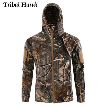 

Military Tactical Fleece Jacket Men US Army Camouflage Windbreaker Clothes Male Multi Pockets Outerwear Hoodie Coat