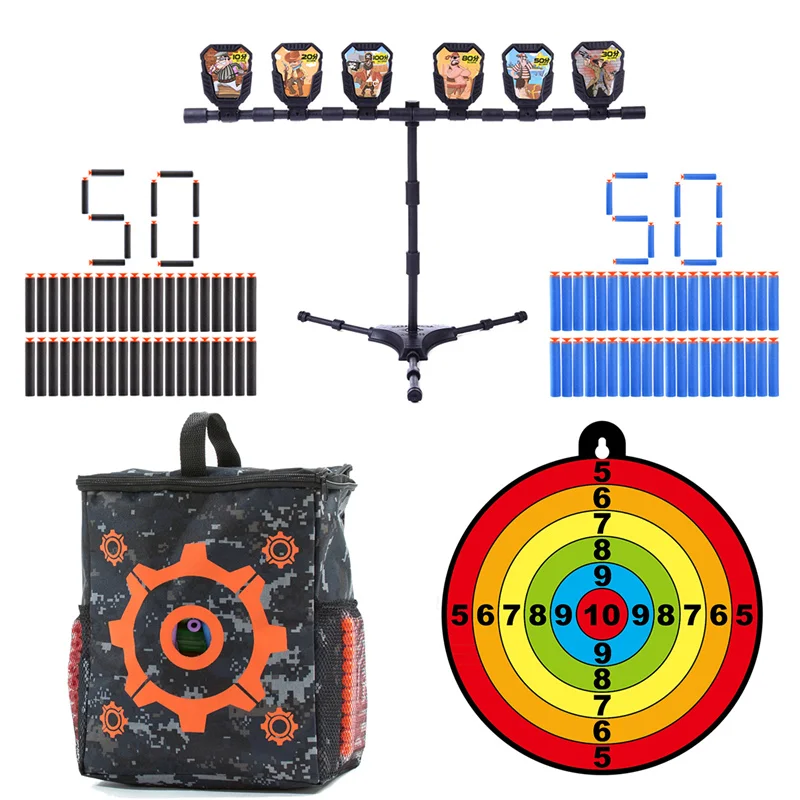 Модикер 100 мягкие пули с засасывающей головкой+ большая целая сумка+ цель точечные тренировочные цели для Nerf N-strike Elite Series - Цвет: 1 kit