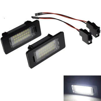 

White License Plate Light For Passat A4 Q5 6500K 12-30V 2pcs Auto Lamp