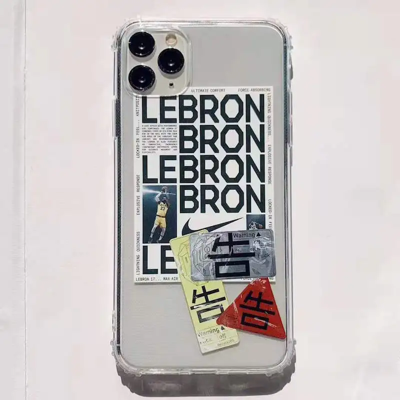 INS персональный английский баскетбольный чехол LEBRON для iPhone 11 Pro X XS Max XR 7 8 Plus модный крутой прозрачный чехол из ТПУ с защитой от падения - Цвет: 3