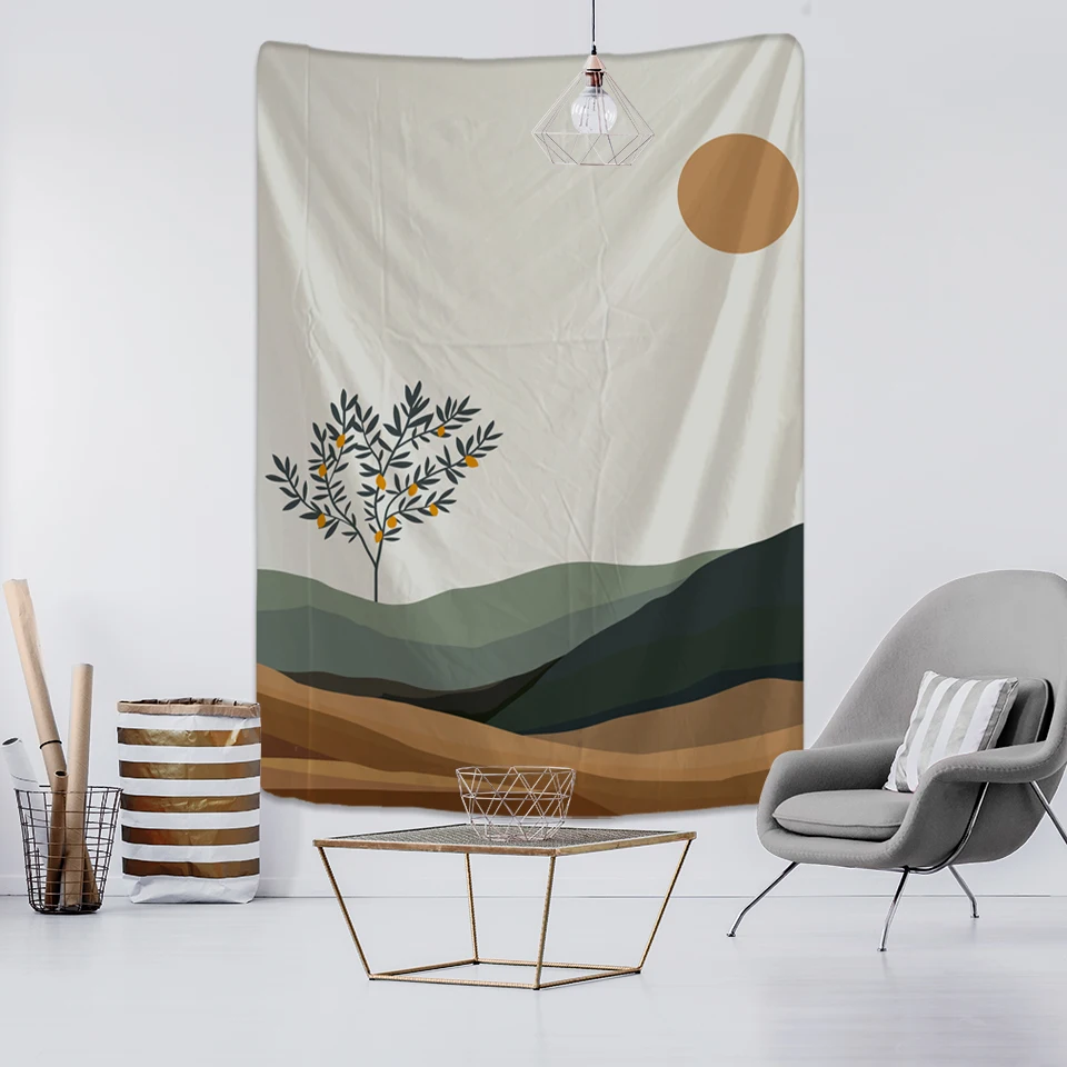 Tapestry Decor Scenery Art Bohemian Wall Hanging Bohemian Printed Microfiber Fabric Home Decoration Bedspreadx Wall Tapestry