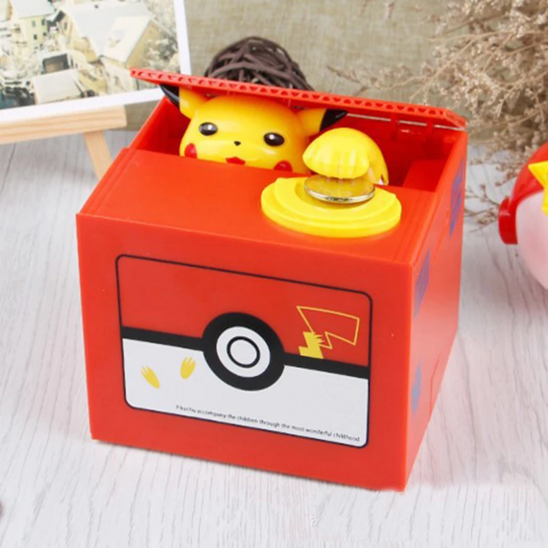 Goedkoop Nieuwe Leuke Pokemon Auto Stelen Munt Spaarpot Elektronische Plastic Geld Veiligheid Box Coin Bank Opslaan Box Voor Kids Birthday gift
