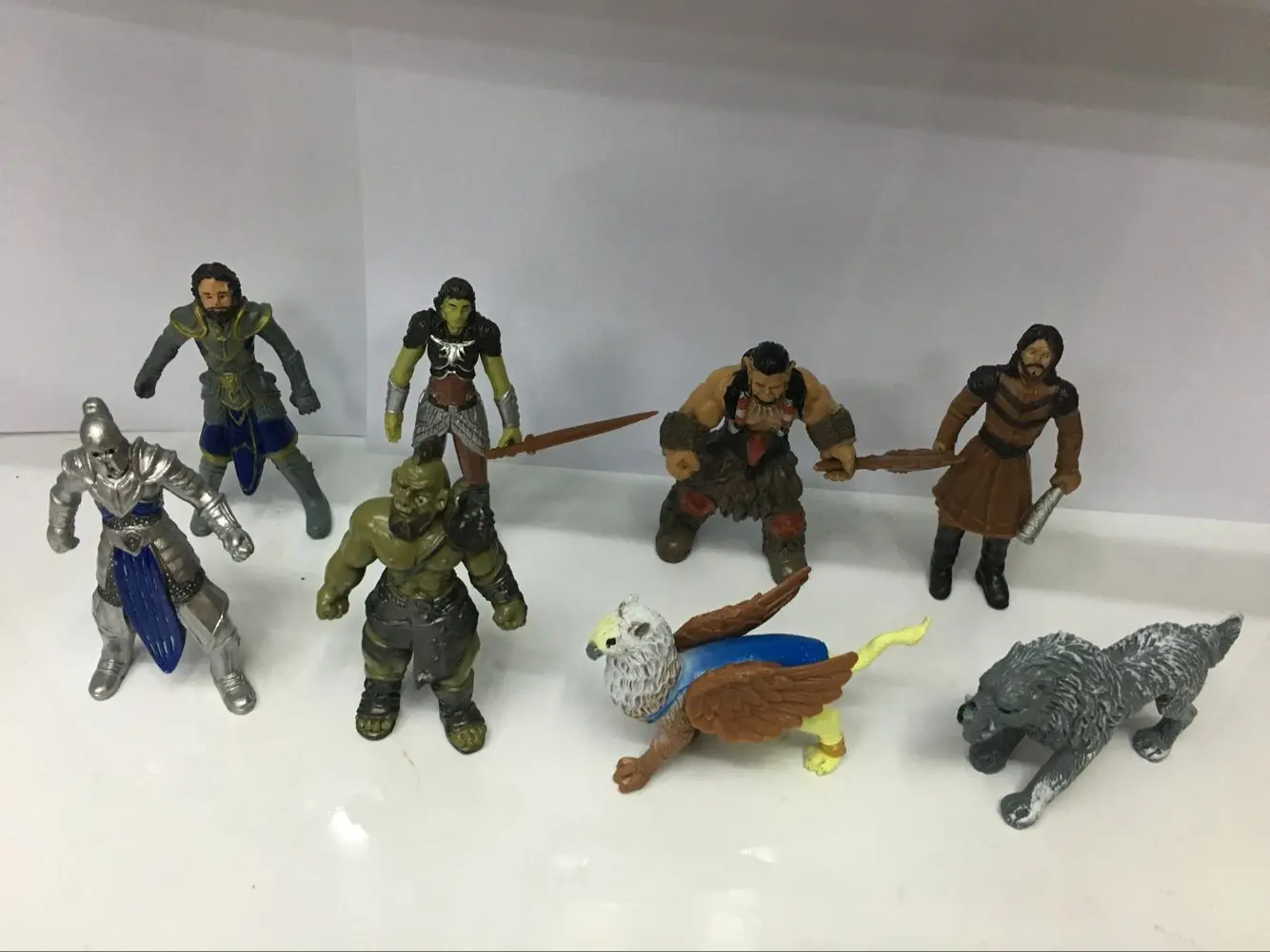 

8pcs DC WOW Tribal Orc Wolf Ride Raider Riding Thief Sylvanas Lich King Arthas Dwarf warrior Anime Action Figure Model Toys Gift