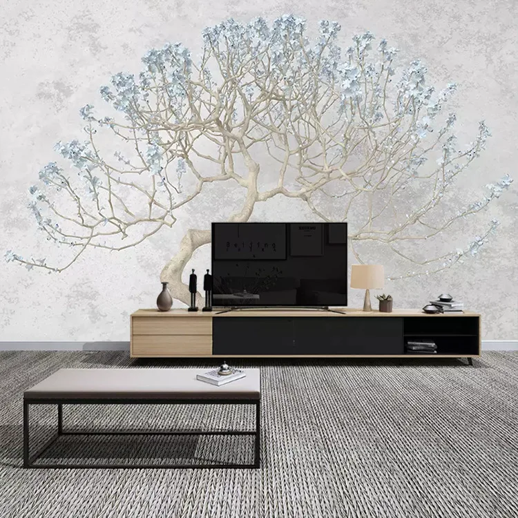 

Seamless 3D Simple European Style Elegant Abstract Trees Living Room Television Background Wall Sofa Bedroom Wall Cloth Wallpape