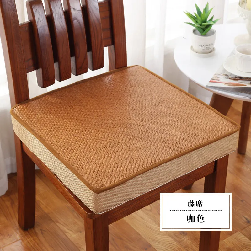 Rattan coffee Уплотненный Поролоновый стул квадратная подушка для сиденья Подушка для офисного Кресла Подушка сиденья волнистое окно накладка на заднюю часть автомобиля подушка на стул для студентов - Цвет: Rattan coffee