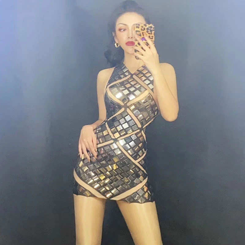 rhinestone sequin dress