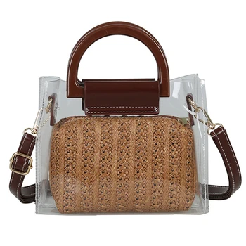 

Women Transparent Crossbody Bag PU Clear Female Girl Clutch Shoulder Pack Casual Shopping Evening Mini Messenger Bag