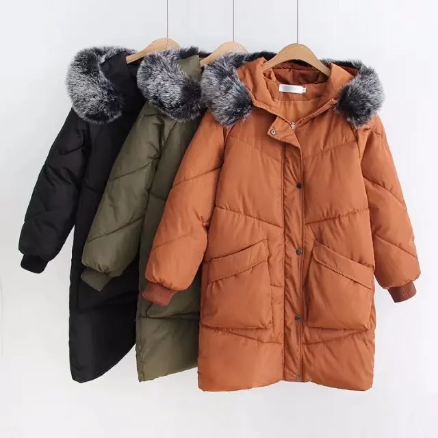 

2017 Winter New Arrival Casual Versitile Fashion Solid Color Hooded Long Sleeve down Cotton Cotton-padded Clothes