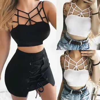

New Women´s Sleeveless Summer Bustier Crop Top Vest Casual Tank Tops Blouse T-Shirt